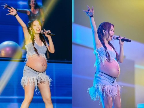 女團成員「挺10月孕肚唱跳」！ 上下彈跳畫面網全看傻