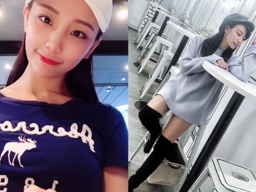 甜美實況主揚言啦！「典薇」抱腿蹲坐嶄露小溝和性感鎖骨，佔據鏡頭之外也想拎回家！