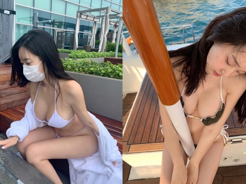 路邊驚見「比基尼巨乳口罩妹」身材曲線優雅細緻　邪惡視角「木瓜奶球型」一覽無遺