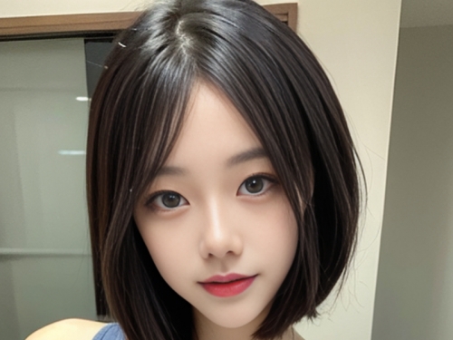 AI生成美女~短髮可愛女孩