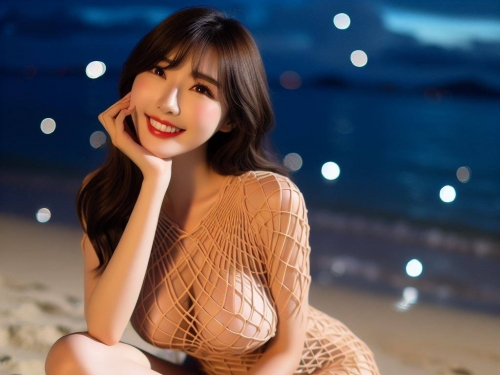 海邊看星星巧遇妹子