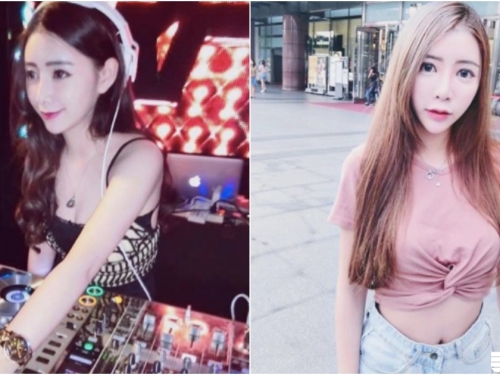 台中夜店出沒！火辣性感「美乳女DJ」！低胸洋裝「爆奶打碟」讓人都瘋狂啦！