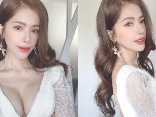 美豔正妹「嵐嵐」新娘裝超爆乳，「大深V款式」讓人目光移不開！