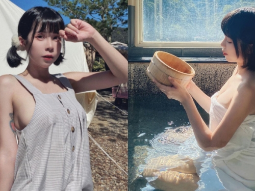 大眼萌妹「趙宇喬」露營解放身體　渾圓側乳也忍不住探出頭透氣