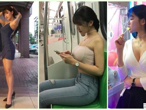 路邊驚見「白皙美奶妹」逆天身材無法擋！超飽滿「傲人上圍」引人遐想...