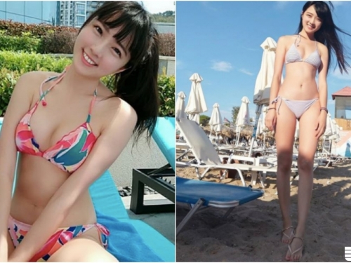 超可愛！「長腿空姐」比基尼出遊大秀好身材！「白乳美腿」好想跟她一起飛啊！