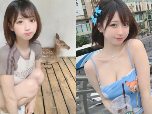 天橋上的「性感小背心正妹」，「童顏巨乳的曲線」是最好的風景！