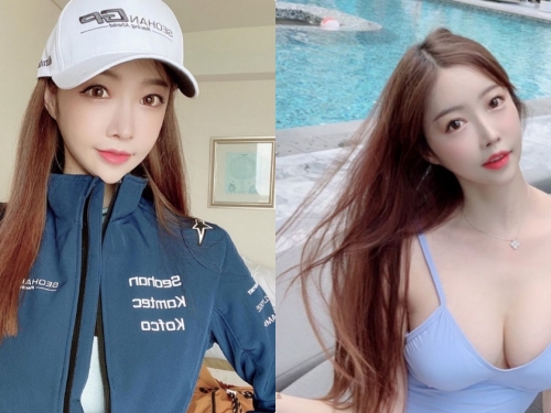 帥氣賽車場正妹「深溝照讓人驚艷」，拉下拉鍊有「超白皙美乳」！