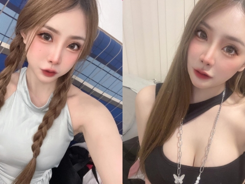正妹「瑜寶寶」自拍時胸型好辣，低胸裝展現「白嫩美肌」！