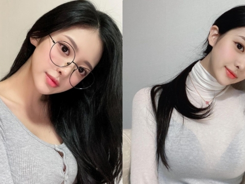 梨花大學「高顏值眼鏡女孩」，透膚上衣「黑內衣若隱若現」！
