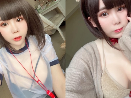 學生萌妹「織泱」透視制服讓內衣外露了，超豐滿嫩乳看了直接噴鼻血！