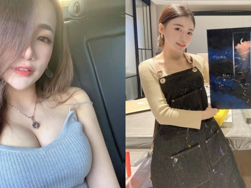 美女小畫家「伊柔」氣質好出眾！工作圍裙下暗藏「飽滿好身材」！