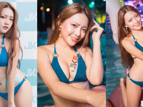 握不住的D奶！爆奶正妹「霍萱」火辣比基尼吸睛！狂野展現「深長事業線」…