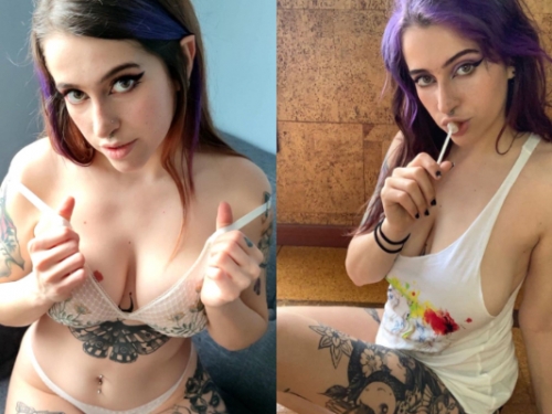 刺青奶妹衣服底下什麼都沒穿　白嫩雪乳渾圓飽滿…份量大到快Hold不住