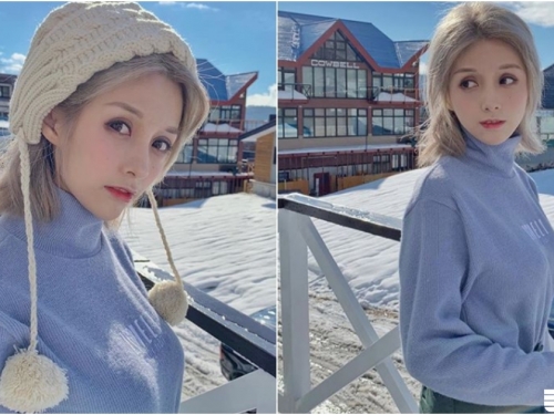 雪國也有精靈～「夏美醬」銀白髮色好清新，完美融入冰天雪地～