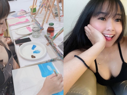 超兇猛小畫家「熊熊」爆乳沒在怕！甜美俏皮愛玩耍，隨時可見「奶奶」身影！