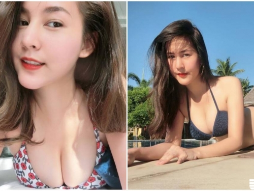 比基尼正妹「Ｑ彈雪乳」太豐滿，極品乳量「用餐時要爆出了」！