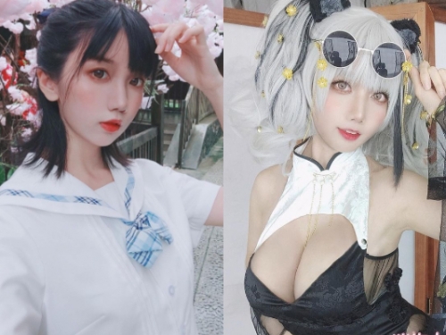 殺很大！制服美少女身材超出預期　Cosplay裝扮完全藏不住殘暴乳量