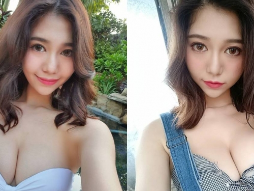 南半球天后萬千千「墾丁放風渾圓巨乳」，超兇車頭燈要佔滿畫面了！
