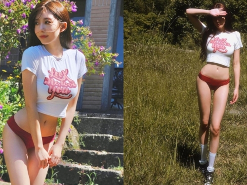 超凶長腿正妹的「驚人戶外穿搭」！短上衣＋小褲褲根本藏不住「巨乳和美腿」！
