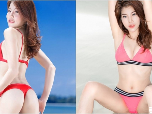 「長髮美乳妹」沙灘展現好身材！「白嫩小屁屁」又圓又翹超吸睛！半脫不脫也好狂！