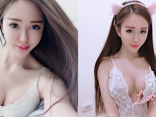 正妹「咪棋MIKI」房間中路大開，飽滿乳量要撐爆上衣了！