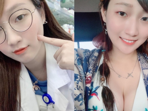 清新系「正妹藥師」白袍底下隱藏好身材　一到假日就變巨乳模特