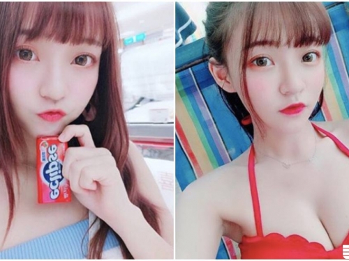 正妹襄襄水汪大眼太Ｑ了，大紅比基尼下有「超性感美乳」！
