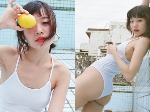 青春辣妹「白白」的火辣誘惑，連身比基尼盡顯「優質S曲線」！