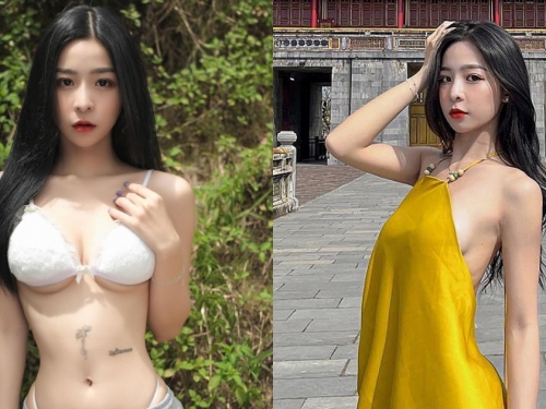 高顏值正妹「古城前側露美乳」，「堅挺胸形」好有透視感！