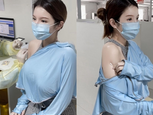 巨乳正妹「露香肩打疫苗」吸睛美照瘋傳，超雄偉上圍讓網友想一起增加防護力