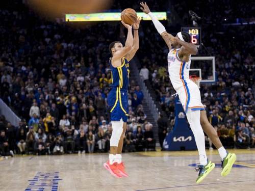 NBA》柯瑞一復出就秀不看框3分 雷霆板凳全看呆