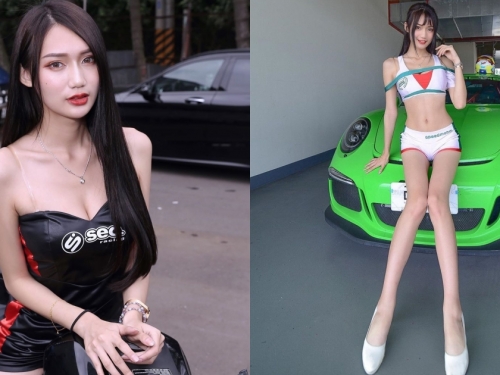 逆天長腿來襲！甜美車模「Vicky 邵婷」腿長114cm，「超亮車頭燈」也沒在客氣！