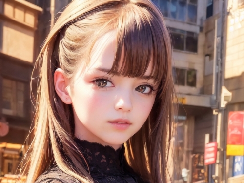 Girl wandering the street