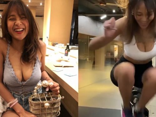 小麥肌辣妹「Boss」跳床狂震巨乳　是不是因為這樣才地震？