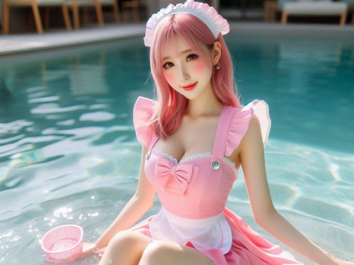 Girls Pool Patting
