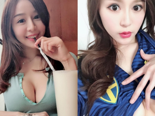 「甜美正妹」爆乳用餐　乳量太滿扣子扣不住！掀衣讓南半球也見客！