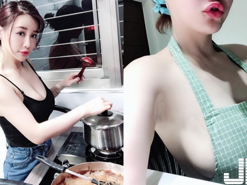 性感爆乳廚娘「李萱」下麵給你吃！超大尺度做飯畫面，圍裙露出豐滿側乳讓人瞬間飢餓...