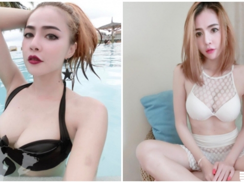 正妹水中放送「雪白美胸」，巨乳快衝破比基尼，真的好狂喔！