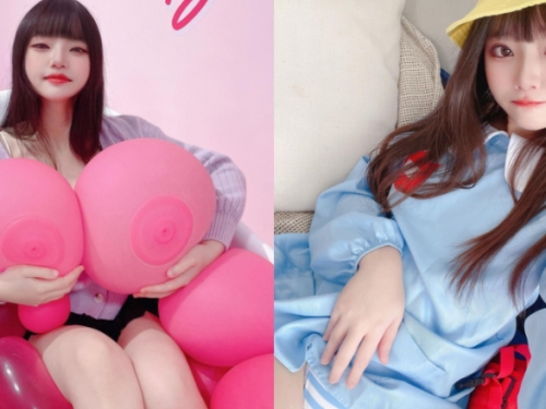 甜美萌妹「願願yuan」手捧胸前兩大顆　網友：這篇該Ban了吧？