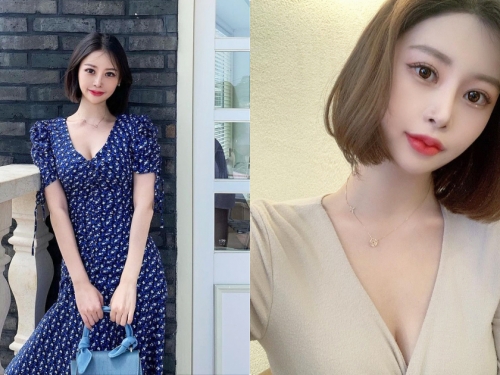 極品妹子「剪短髮後變更辣」，穿上深V洋裝「好有看點」!