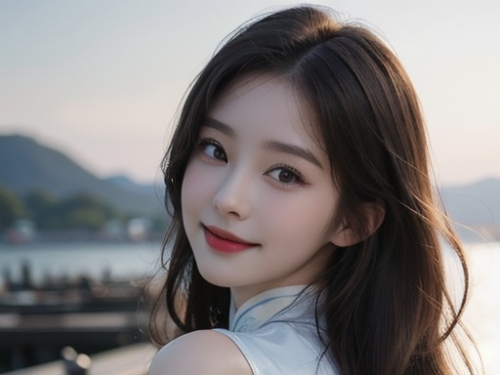 Beautiful long-haired girl