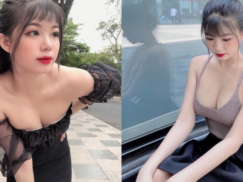 越南正妹「路上突然彎腰前傾」，飽滿美胸視角太迷人！