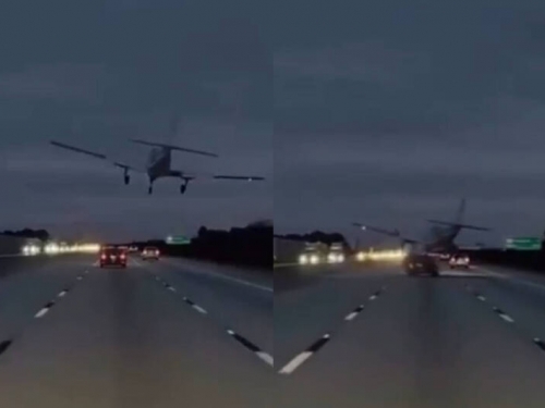 驚險畫面曝！美飛機迫降撞爛轎車 57歲女駕駛奇蹟輕傷