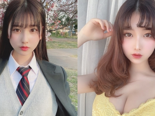 18歲混血制服美少女「解放超兇E奶」，「飽滿的弧度」讓粉絲都驚豔了！