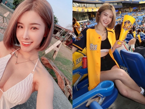 台中洲際棒球場驚見「短髮甜美正妹」！私下爆乳泳裝照讓人看了想狂揮加油棒！