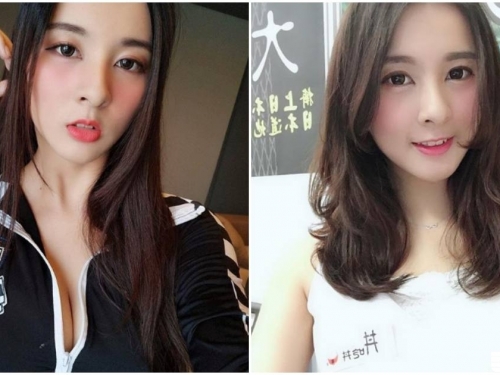賽車場上超甜美正妹！拉鍊一開蹦出「深V美乳」，觀眾都看暈了！