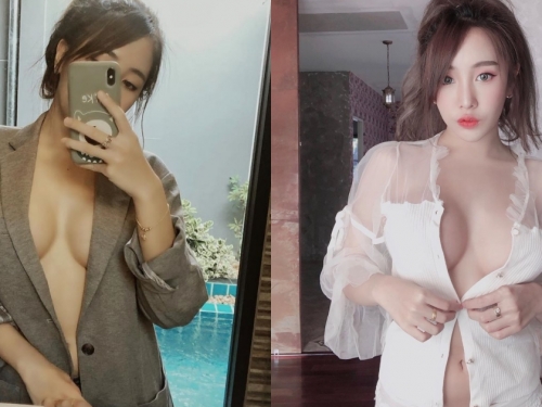 中空才是正義！「白皙巨乳妹」穿衣服就愛露奶，日常不穿bra只是小意思！