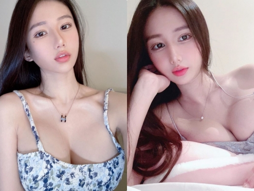 會計系留學辣妹「Lara」愛發美乳福利，床上的兩顆車頭燈太大了！