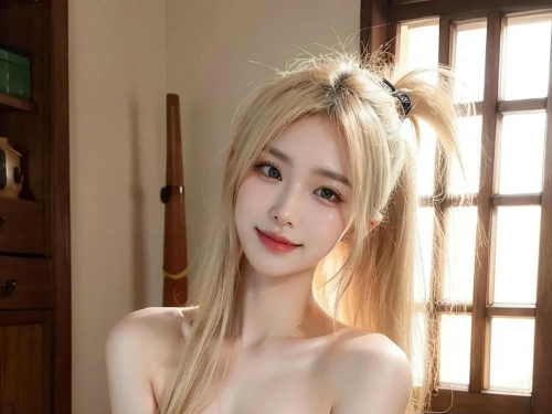 ★Patreon★ AI_Kaori - Blonde Woman, Bare Shoulders, Captivating Gaze - Part 1